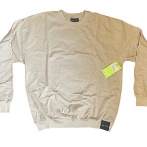 Akire Sport Erika Costell oversized Boyfriend Crew neck Taupe NWT